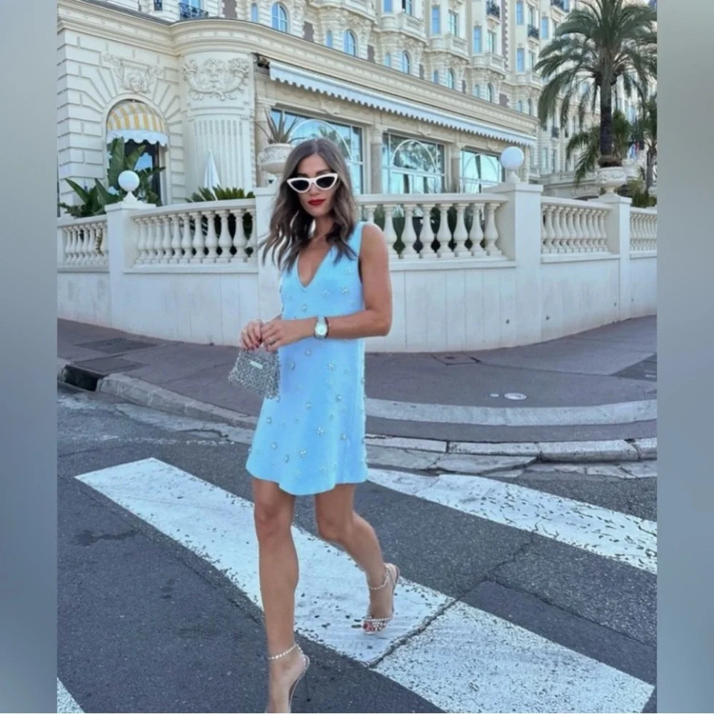 Zara Beaded Jewel Knit Mini Dress - Medium - Picture 6 of 8